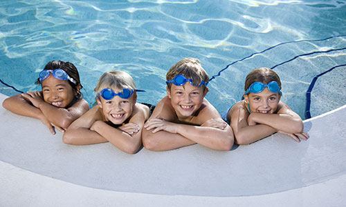 Children swimming