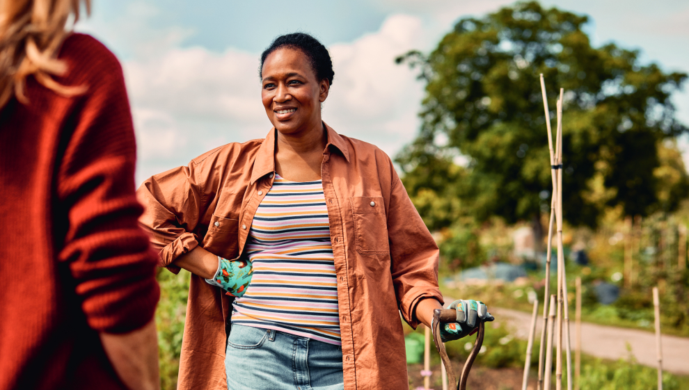 Woman in allotment