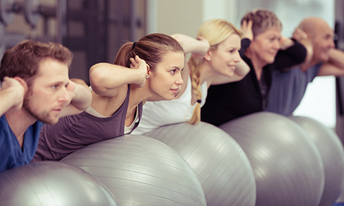 Clinical pilates using swiss balls