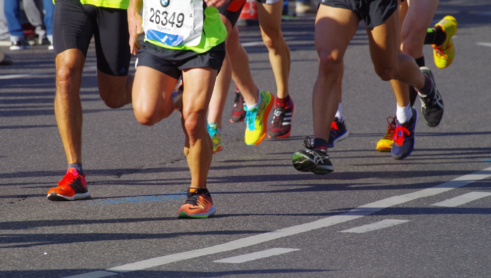 Runners during a half marathon