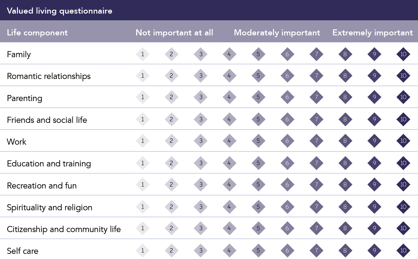 Valued living questionnaire