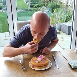LINX Reflux GORD patient enjoying his cake!