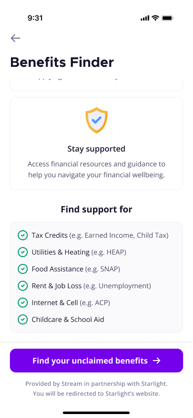 Benefits finder 