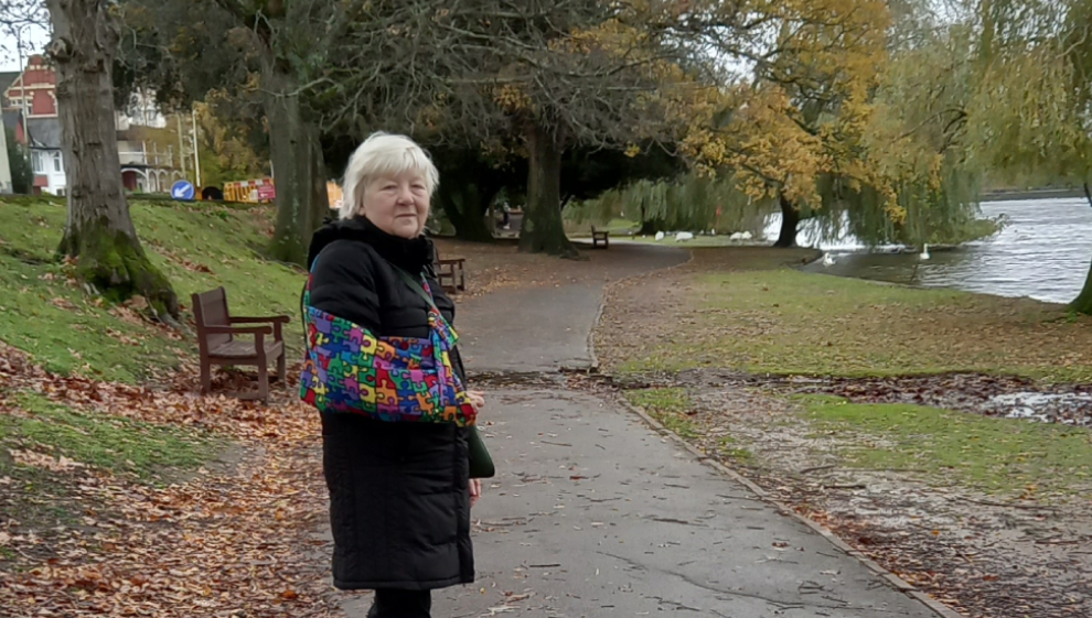 Suzanne Roberts taking a walk in the park