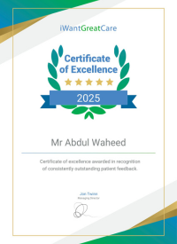 Certificate of Excellence - I Want Great Care.