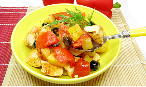 Chicken and roasted vegetables