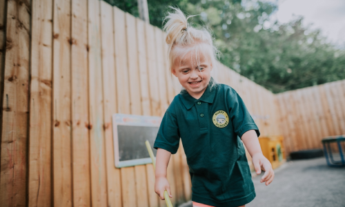 A child playing in the garden