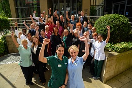 Nuffield Leeds Hospital team celebrating 