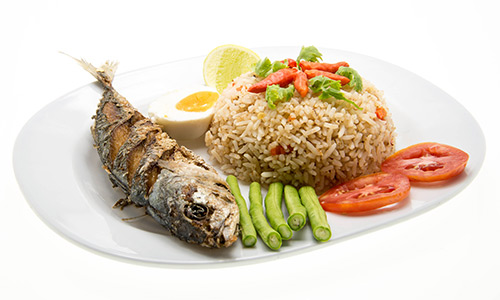 Grilled Mackerel and wholemeal rice