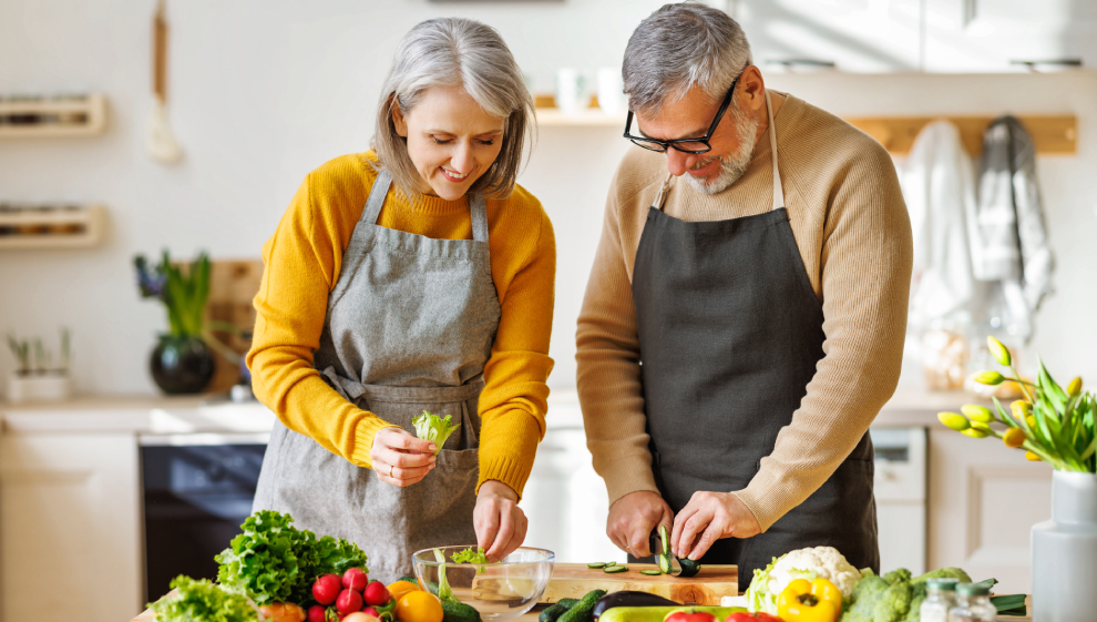 Cooking a healthy meal from scratch