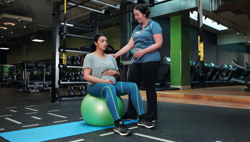 A woman receives pelvic floor physiotherapy