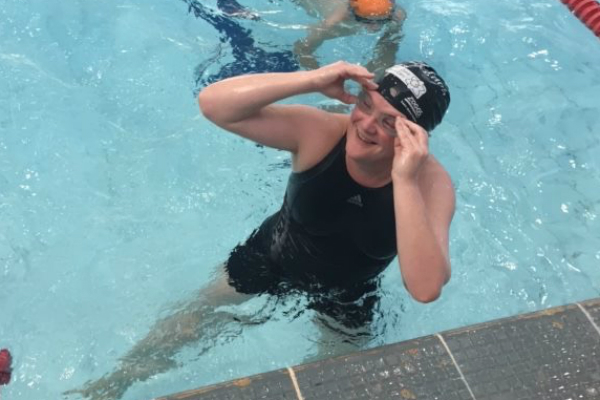 Claire Tillotson in the pool