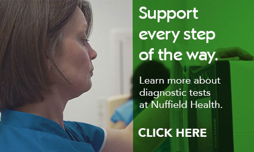Radiographer X-raying a patient. Find out more about diagnostic tests at Nuffield Health