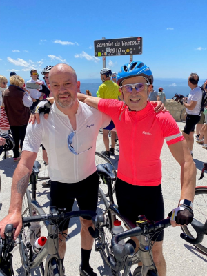 Paul cycling on a mountain post surgery