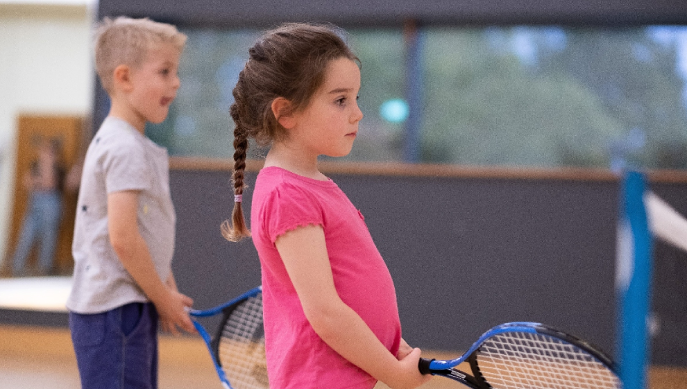 Children playing tennis