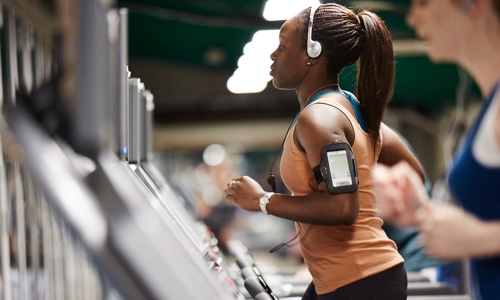 Woman on running machine