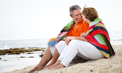 Older couple on beach