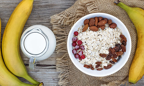 Muesli and banana