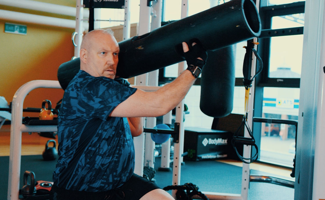 Man exercising in the gym