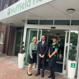 Staff at Nuffield Health North Staffordshire Hospital welcomed, Adam Jogee, Labour MP for Newcastle-under-Lyme for a tour of the facilities.
